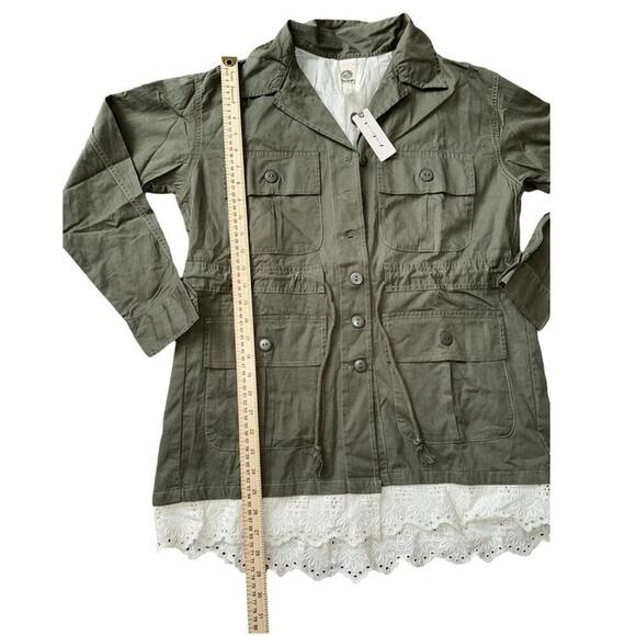 Tiny By Anthropologie Charlie Green Military Eyelet Lace Jacket Size Small New - Picture 2 of 6